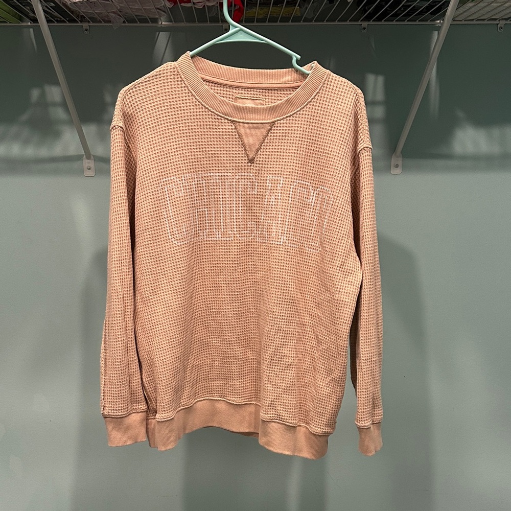 Aerie Chicago Light Tan waffle Sweater - Picture 2 of 5